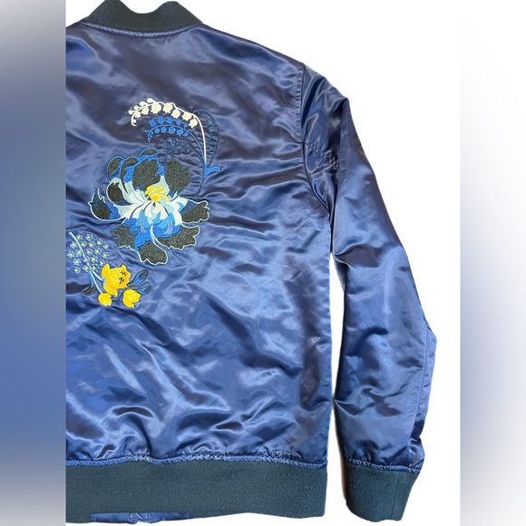 Blue floral satin club Monaco bomber - Picture 6 of 6